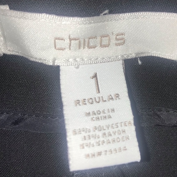New NWT Chico Manhattan Straight Leg Pants Woman’s Size 1 (8/10) Black - Picture 6 of 11